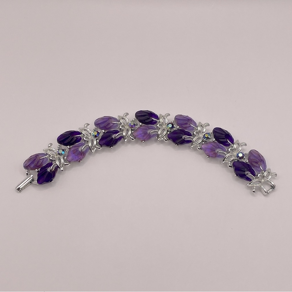 VINTAGE Molded Thermoset & Crystal Bracelet
